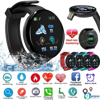 D18S Smart Watch Hombres Ronda Presión Arterial Monitor De Ritmo Cardíaco Fitness Tracker Android SmartWatch IOS Mujeres Moda Reloj Electrónico GETFAT