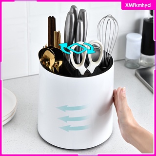 soporte de utensilios de cocina extraíble base multifuncional estante con compartimentos giratorios para organizador cuchara vajilla