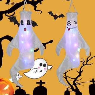 ishifoy halloween fantasma windsock luz led colgante espeluznante fantasma flagprops decoraciones co