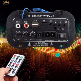 220V Coche Bluetooth 2.1 Hi-Fi Bass Power AMP Mini Amplificador De Radio Audio USB TF RC King
