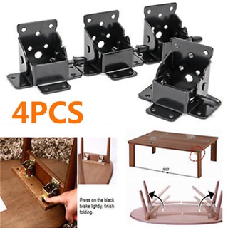 Bisagra muebles 4pcs negro Hardware mesa reparación plegable tornillos soportes gabinete