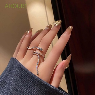 Ahour1 genial anillo abierto con Forma de anillo de serpiente Irregular personalidad Irregular para mujer/Multicolor