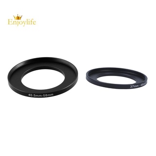 1 adaptador de anillo de filtro de paso hacia arriba Mm-58 Mm y 1 piezas de piezas de cámara 37 Mm-49 Mm filtro de lente de paso hacia arriba adaptador de anillo