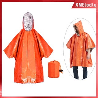Emergency Blankets Poncho Thermal Camping Hiking Rain Coat Survival Gear