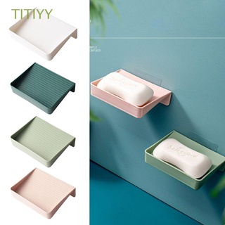 TITIYY Non-slip Soap Box Strainer Draining Soap Dish Sponge Holder Tray Sink Drain Rack Wall Hanging Kitchen Supplies Bathroom Accessories Punch-free Storage Rack/Multicolor