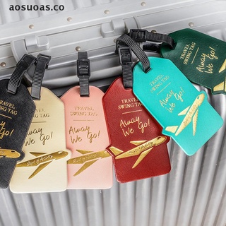 YANG Aircraft PU Leather Luggage Tag Portable Label Suitcase Travel Accessories . (5)