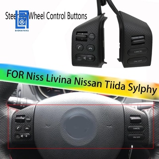 [en Stock] [nuevo] botones de Control del volante de coche con luz de fondo roja Audio crucero Control para Nissan LIVINA para Nissan TIIDA para SYLPHY