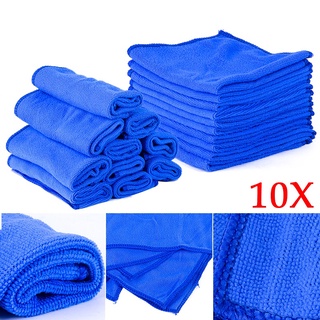 10 pzs toallas de microfibra limpias para limpieza de coche/paños suaves 30x30cm azul DySunbey3