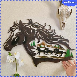 metal hueco 3d arte de la pared silueta corriendo caballo café animal escultura