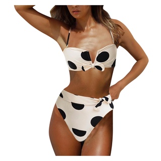 Women Floral Cows Print Bikini Set Push-Up Swimsuit Beachwear Padded Swimwear
