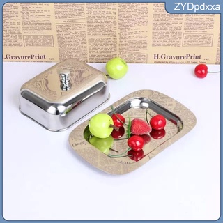 Stainless Steel Butter Dish Tray Dessert Chips Food Storage Hotel Cafeteria