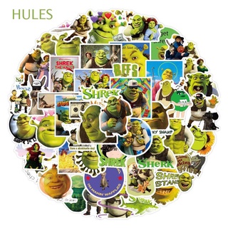 HULES 100pcs/pack Shrek Stickers Waterproof Car Stickers Decorative Stickers Scrapbooking Anime Decals Guitar Suitcase Stationery Sticker For Laptop Luggage PVC Anime Stickers