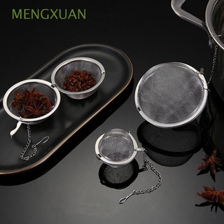 Mengxuan 1 bola de té de malla fina colador de té filtros infusor de té fácil limpieza con cadenas plateado seguro multifuncional para estofado de carne condimento bola