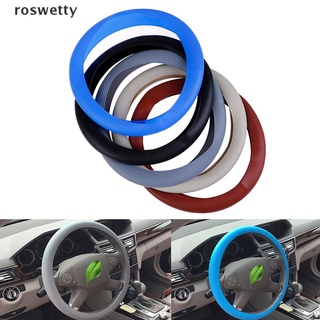 roswetty - funda para volante de coche, textura automática, antideslizante, silicona elástica, 32-40 cm co