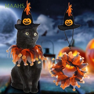 maahs calavera patrón gato disfraz de calabaza mascota sombrero gato collar araña web mascota halloween suministros kawaii halloween ajustable cosplay gato calabaza sombrero