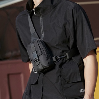 Moda niño Casual Nylon pecho cinturón bolsa de los hombres paquete de cintura negro fresco Crossbody bolso (1)