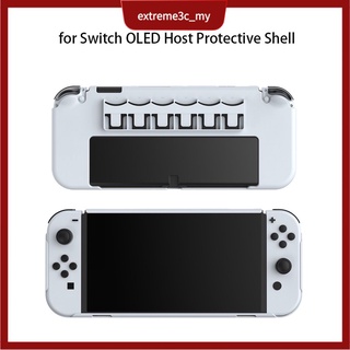 Para Switch OLED consola de juegos funda protectora portátil agarre cubierta de la piel con ranura para tarjeta con ranura para tarjeta puede almacenar 6 tarjetas de juego para interruptor OLED antideslizante