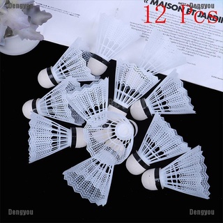<dengyou> 12 piezas de plástico blanco bola de bádminton volantes deporte entrenamiento deporte