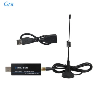 Gra 1Set Black RTL2832u RTL SDR Wireless Radio Receiver R820t2 USB RTL-SDR Dongle with SMA Antenna (1)
