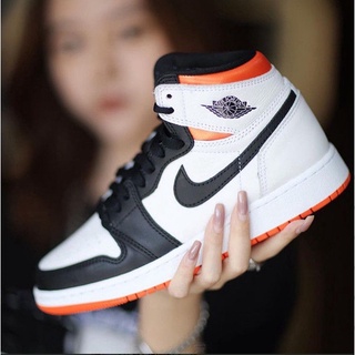 Tenis Nike Air Jordan 1 retro/Og negro/blanco/naranja Para baloncesto/correr/deportes