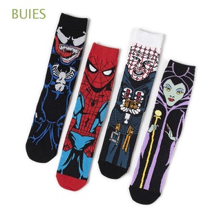 BUIES Fashion Print Socks Gifts Spongebob Stockings Crew Socks Hip Hop Print Character Venom Comfort Personalized Cartoon Cotton Socks