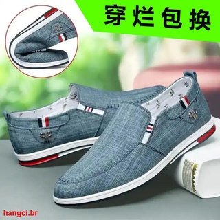 Zapatos De Los Hombres Primavera 2021 Viejo Beijing Tela Desodorante Perezoso Lona Todo-Partido Casual (1)