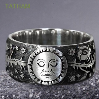 tatham accesorios anillos de dedo creativo pareja joyería anillos de sol hojas flor regalos estrella patrón retro vintage sol luna