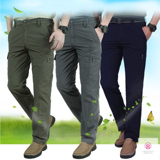 Trabajo de carga pantalones de los hombres Casual combate de secado rápido pantalones al aire libre Multi-bolsillo pantalones