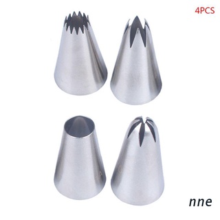 nne. 4pcs/set Stainless Steel Cake Icing Piping Tips Nozzles Cream Dessert Mold Shaping Baking Pastry Decorating Tools
