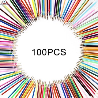 100 Unids/SET No Tóxico Bolígrafo De Gel Recambio Multicolor Pintura Tinta