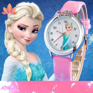frozen de dibujos animados reloj de cuarzo cristal diamante dial relojes de navidad para niñas niños jp4