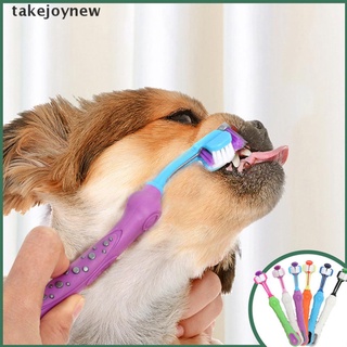 [takejoynew] cepillo de dientes para mascotas adición de mal aliento sarro cuidado de los dientes perro gato limpieza boca