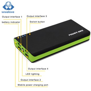 wwel DIY 2.1A Mobile Power Bank Caso Cargador De Batería Caja Con 4 Puertos USB Para Teléfono (4)