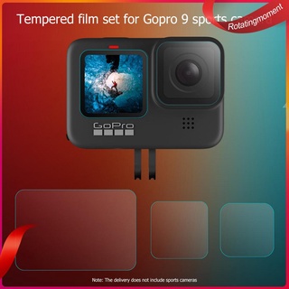 (RotatingMoment) Película de lente de pantalla trasera delantera para GoPro Hero9 9H D cubiertas de vidrio templado