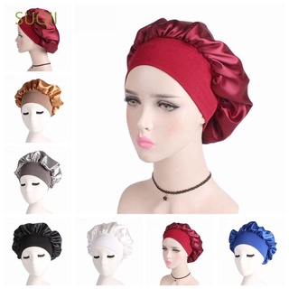 SUQII Soft Night Sleep Hat Women's Fashion Hair Loss Chemo Wide Band Satin Cap Hair Accessories Bonnet Stretch Head Cover Elastic Head Wraps/Multicolor