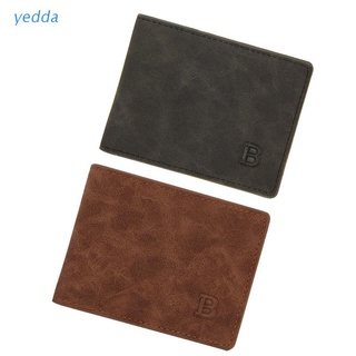 yedda - cartera corta para hombre (piel sintética, vintage, tarjetero, bifold)