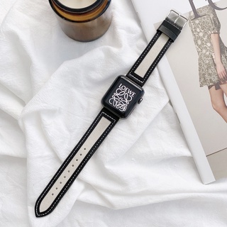 Apple watch correa de cuero + lona Nylon correa de reloj iWatch serie 6 5 4 3 2 1 se pulsera i reloj correa apple watch 6 correa tamaño 38 mm 40 mm 42 mm 44 mm (7)