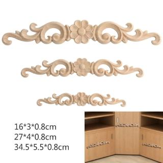 Calcomanía tallada de madera Floral para puertas de pared/decoración de madera/figuras de madera/artesanías (1)