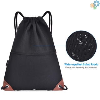 mochila de cordón resistente al agua con cremallera bolsillos para adultos y adolescentes (7)