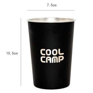 coolcamp - taza de acero inoxidable (350 ml, metal, taza de café, grado alimenticio, camping, 4 piezas) (4)