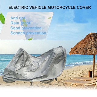 [Color plateado] fundas protectoras completas para motocicletas Anti UV impermeables a prueba de polvo transpirable (5)