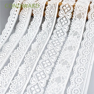 condiward alta calidad cintas ribetes blanco costura decoración elástica encaje 91cm tela de algodón bordado ropa interior cordones