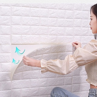 1pcs 3d ladrillo pegatina de pared autoadhesiva diy impermeable espuma papel pintado para habitación cocina techo techo fondo pegatinas de pared