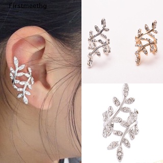 [firstmeethg] mujeres punk rock retro pendientes de cristal hoja de oreja puño warp clip de oreja clip pendientes caliente