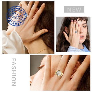 1x anillo de moda reloj de acero inoxidable redondo de cuarzo anillo de dedo F1X2 (1)
