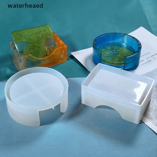 (waterheaed) 5pcs posavasos de silicona moldes tazas alfombrillas caja de almacenamiento de resina epoxi molde diy artesanía en venta