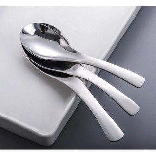 cuchara de sopa con mango largo de acero inoxidable cuchara de cena/postre café cuchara de alta calidad vajilla/cocina útil vajilla (4)