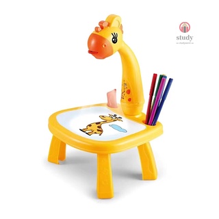 Los niños de aprendizaje de escritorio trazar y dibujar proyector arte tablero de dibujo proyección trazado de pintura mesa de juguete temprano educativo para niños niñas mayores de 3 años (1)