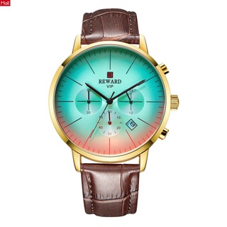 83001 reloj De pulsera De cuarzo impermeable con correa De cuero y calendario para hombres