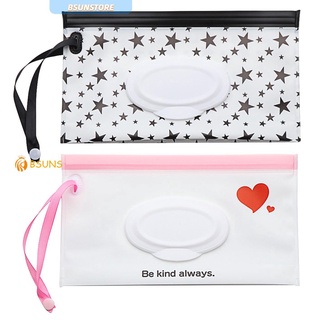 『BSUNS』 Bolsa cosmética útil al aire libre caja de pañuelos húmedos bolsa portátil producto bebé lindo caso de transporte moda Snap-Strap cochecito accesorios